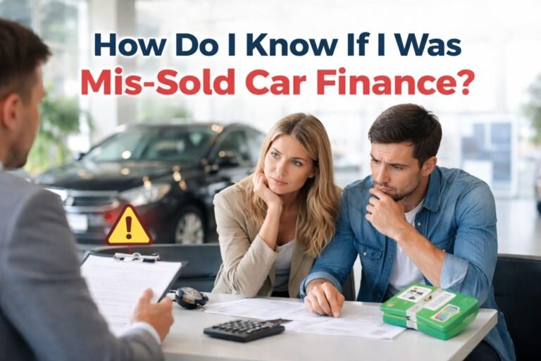 Couple discussing car finance issues with dealer.