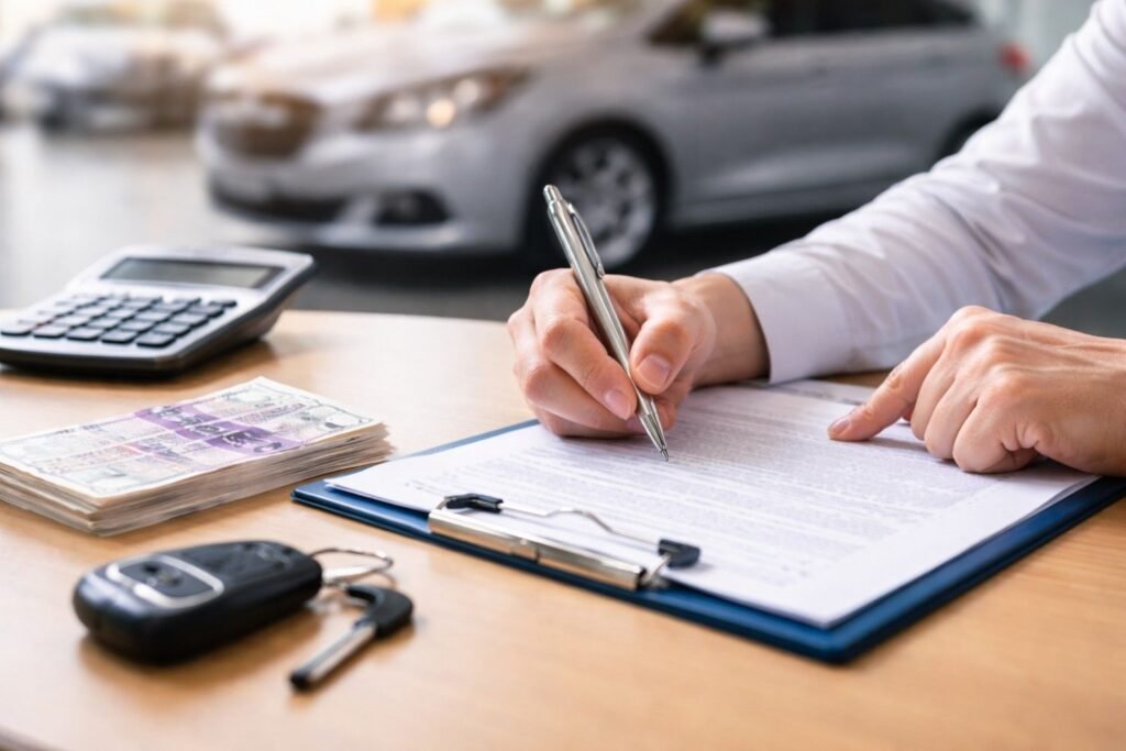 Man signing car finance documents. How Do I Know If I Was Mis-Sold Car Finance