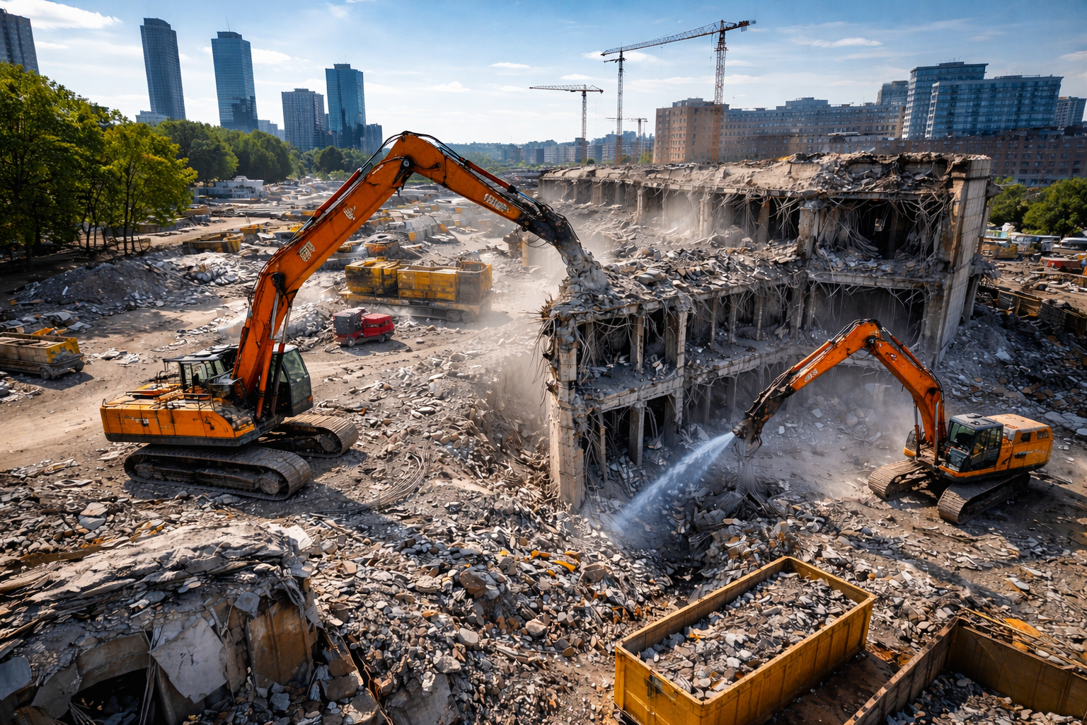 Biggest demolition companies UK working on large-scale urban demolition project