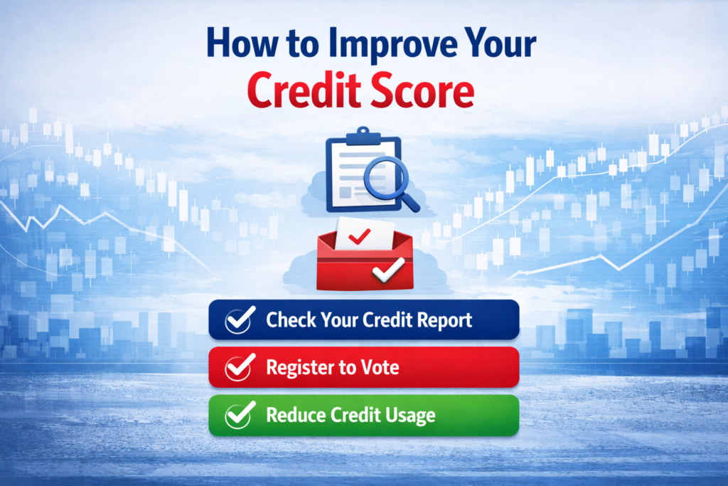 Improve credit score UK with financial growth chart