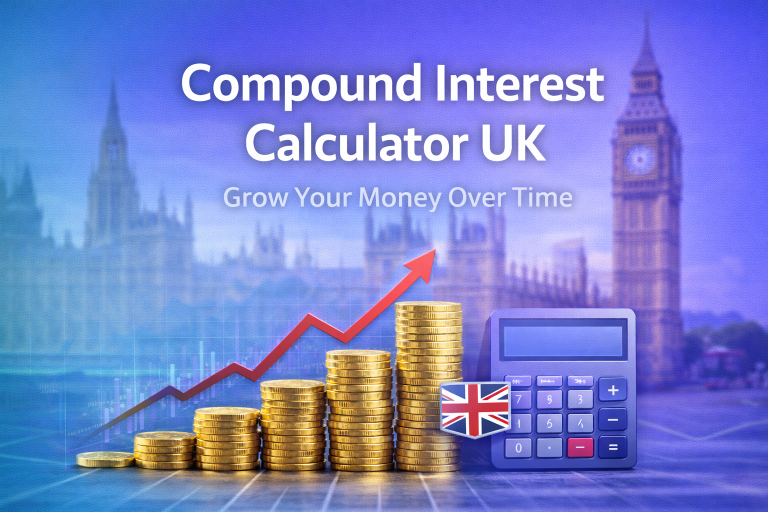 compound interest calculator uk investment growth concept