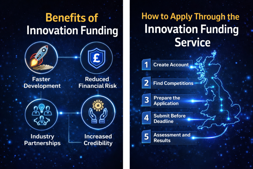 Innovation Funding Service UK application steps for startups and businesses.