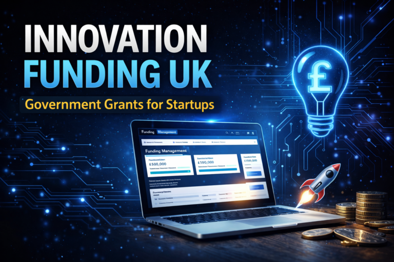 Innovation Funding Service UK infographic showing benefits of government innovation grants.