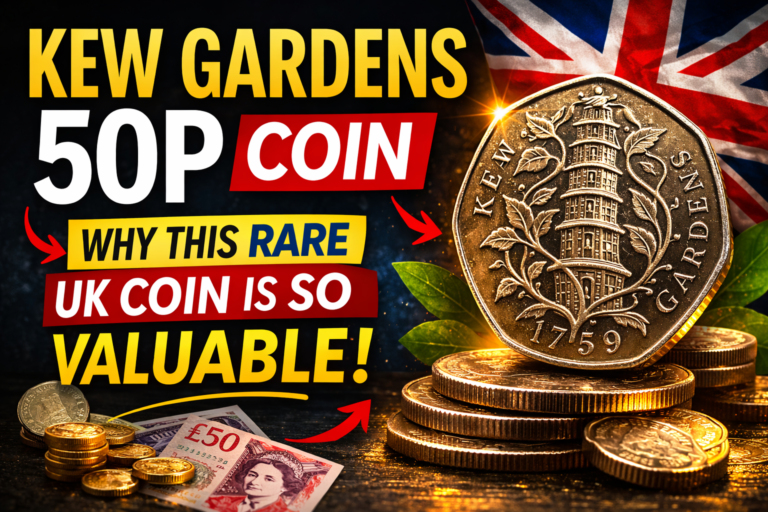 Kew Gardens 50p coin mintage comparison showing the rare 210,000 circulation volume.