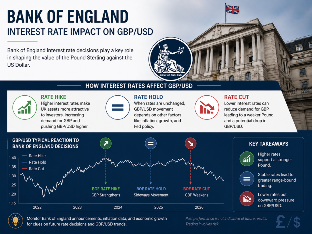 Bank of England interest rate impact on GBP to USD forecast