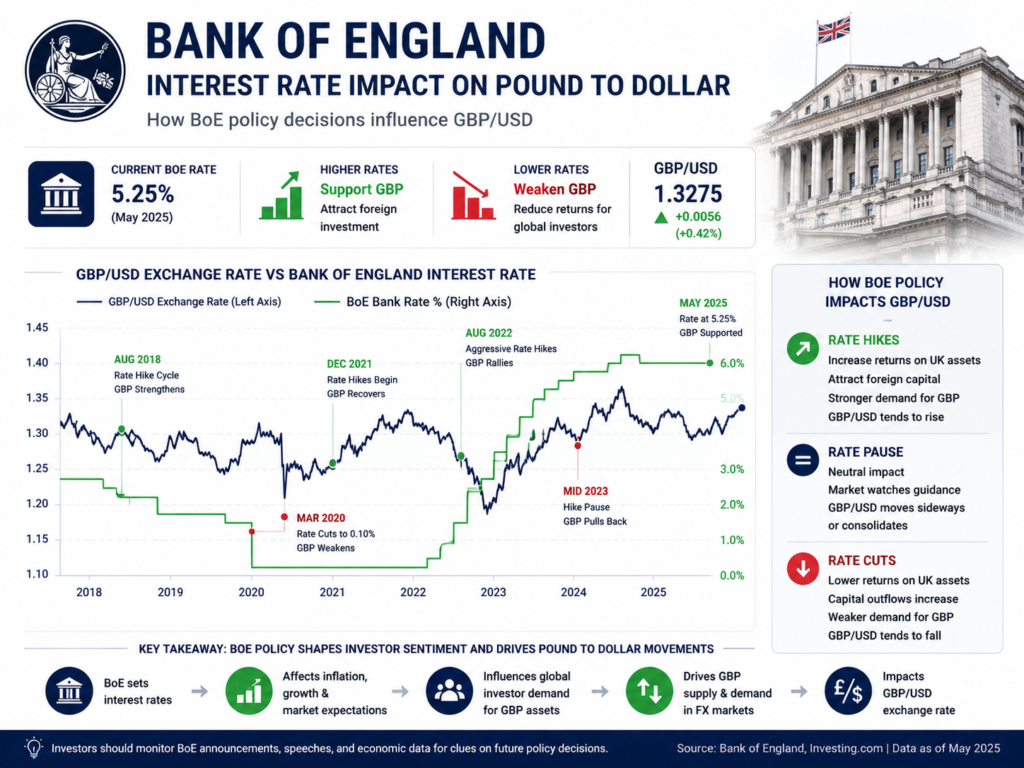 Bank of England policy and Pound to Dollar exchange rate analysis
