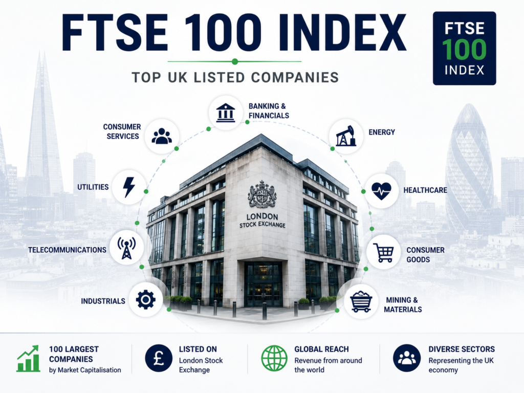 FTSE 100 Index performance chart showing UK stock market trends
