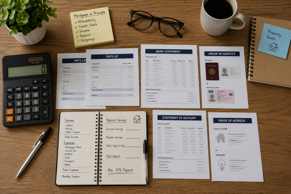 Documents lenders check when assessing a Mortgage in Principle application in the UK