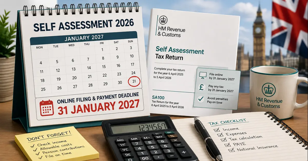 UK Self Assessment 2026 deadlines and filing guide