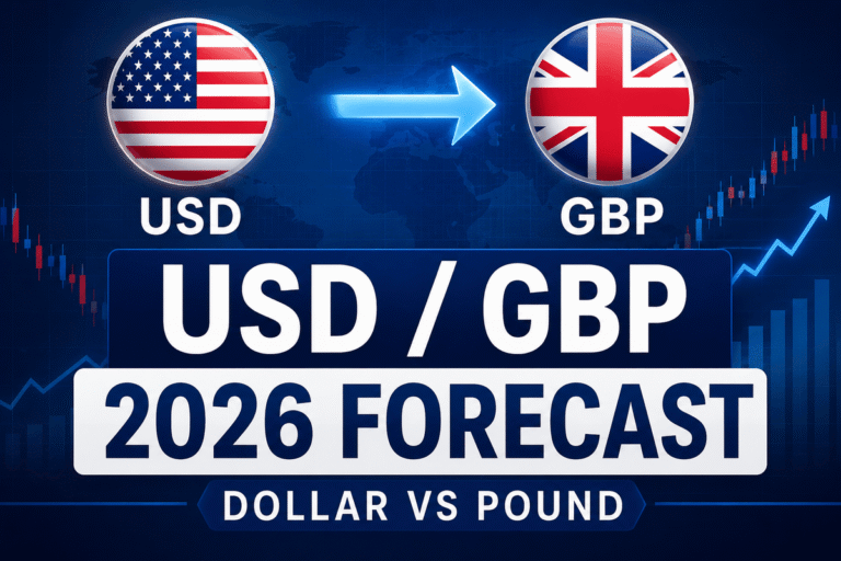 US dollar to UK pound forecast 2026 showing USD/GBP exchange rate outlook