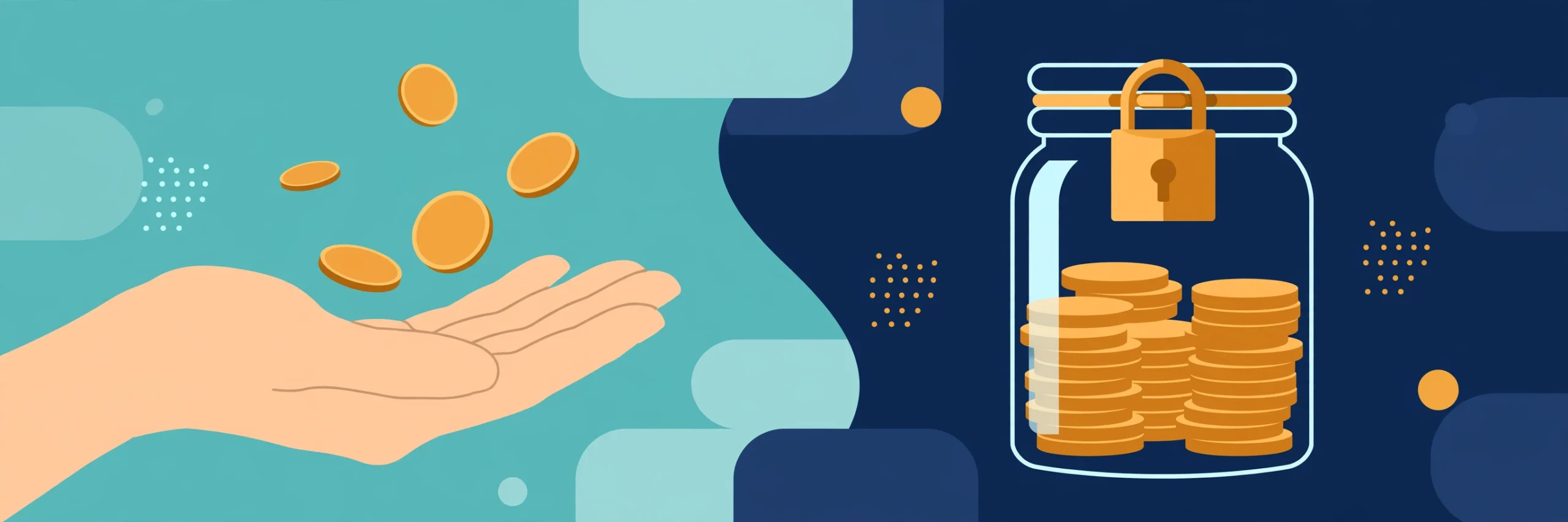 Illustration of flexible versus locked-away savings