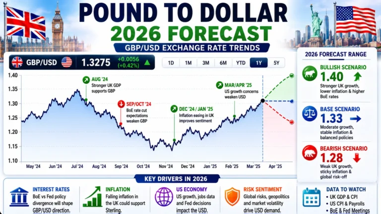 Pound to Dollar exchange rate chart and GBP USD market trends