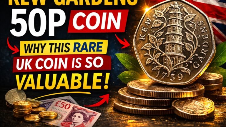 Kew Gardens 50p coin mintage comparison showing the rare 210,000 circulation volume.