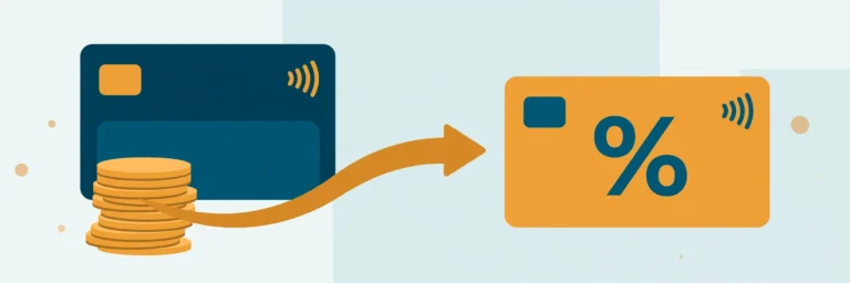 Illustration of moving a card balance to a new card at zero percent