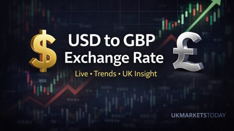 USD to GBP exchange rate growth chart showing rising UK pound value